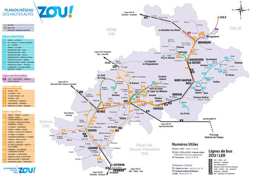 Plan des lignes de bus Hautes-Alpes Plan des lignes de bus Hautes-Alpes